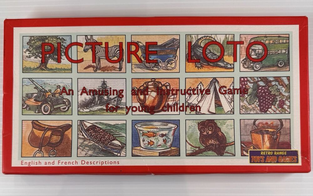 Ecotronic Retro Range Picture Loto Bilingual English French Board Game 10-095